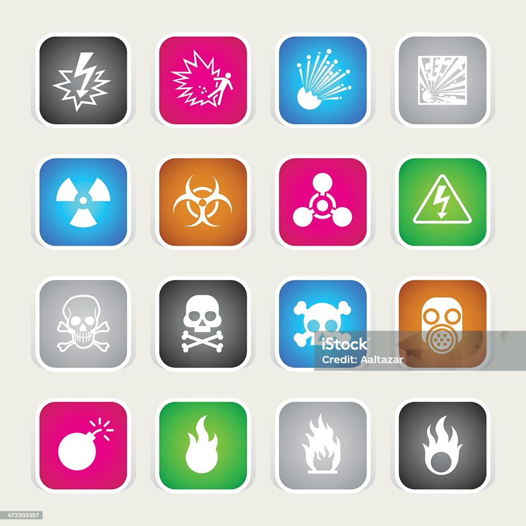 Kolorowe ikony-niebezpieczeństwo - Grafika wektorowa royalty-free (Bezpieczeństwo)