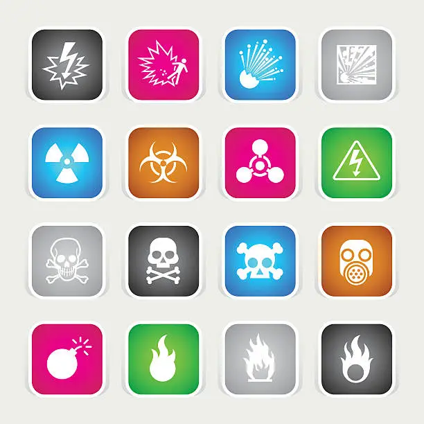 Vector illustration of Multicolor Icons - Danger
