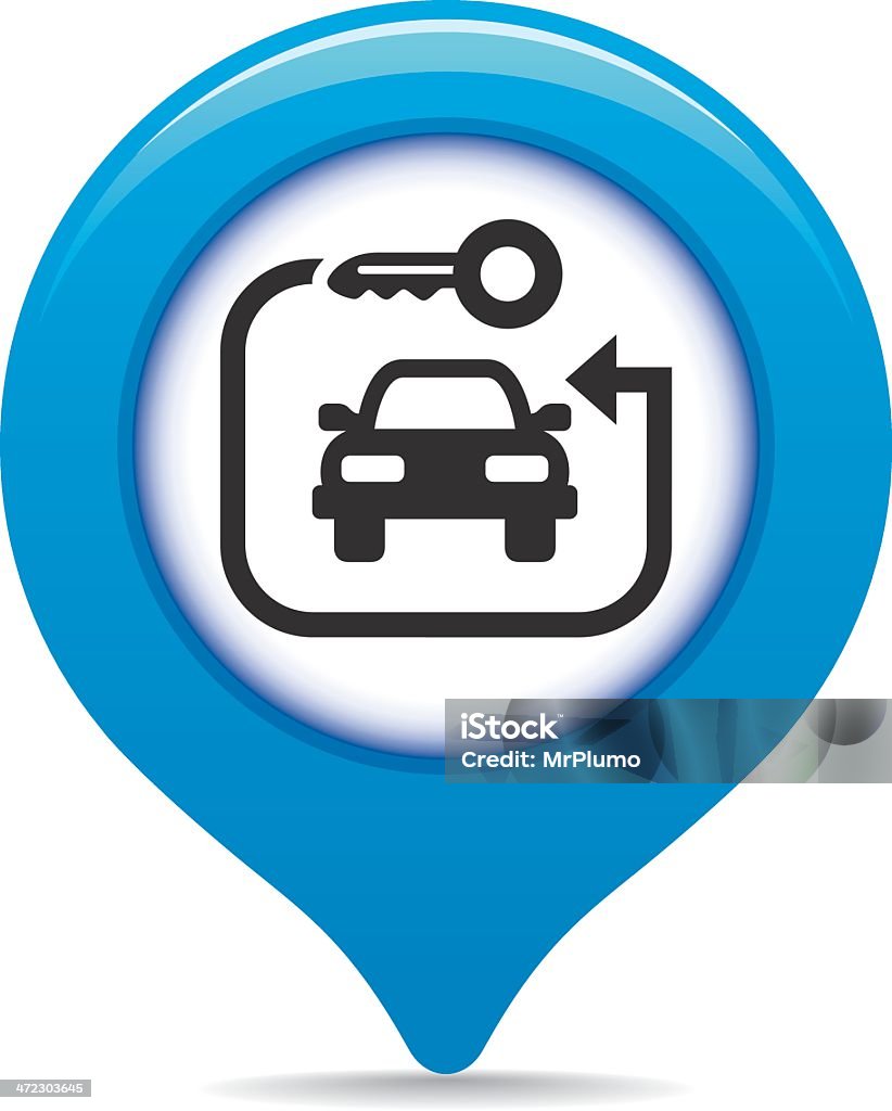 Rent-a-car-map pointer - Lizenzfrei Icon Vektorgrafik