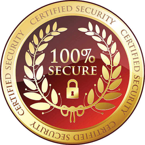 zertifizierte sicherheit shield - web 2 0 stock-grafiken, -clipart, -cartoons und -symbole