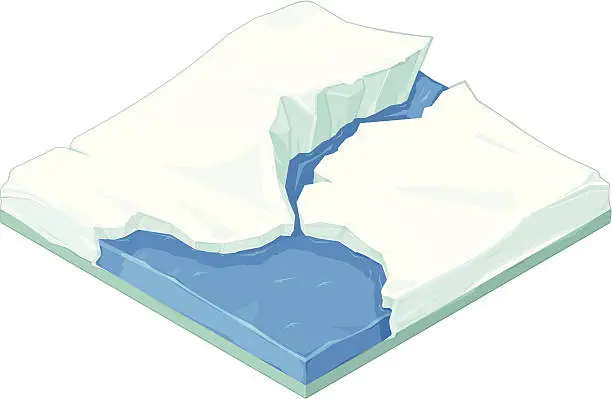 Vector illustration of Isometric Iceberg Snowscape