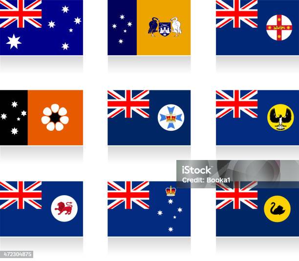 Australian Membres Et Territoires Du Continent Drapeau Collection Vecteurs libres de droits et plus d'images vectorielles de Drapeau