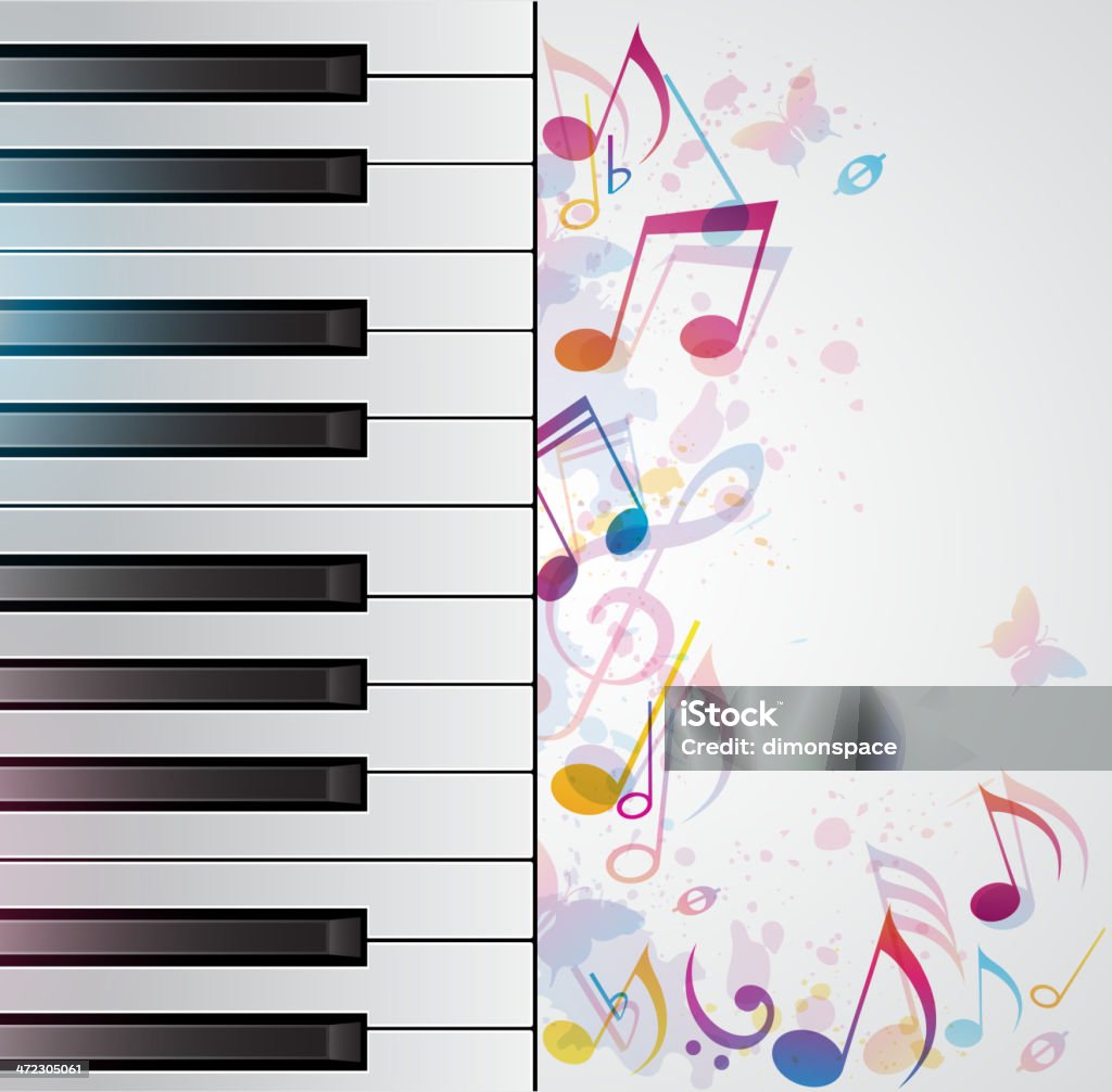 Fondo de música con piano - arte vectorial de Abstracto libre de derechos