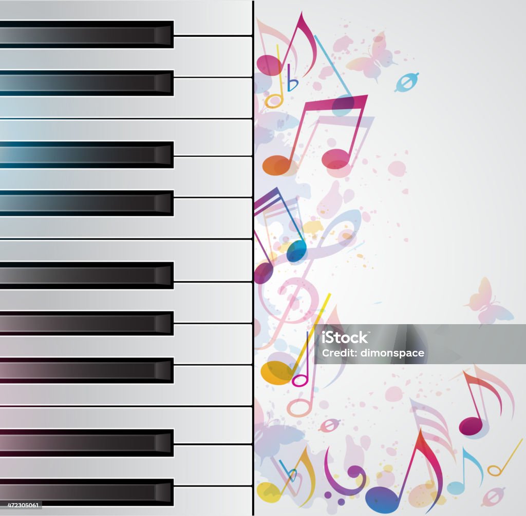 Музыкальный фон с �Фортепиано - Векторная графика Абстрактный роялти-фри