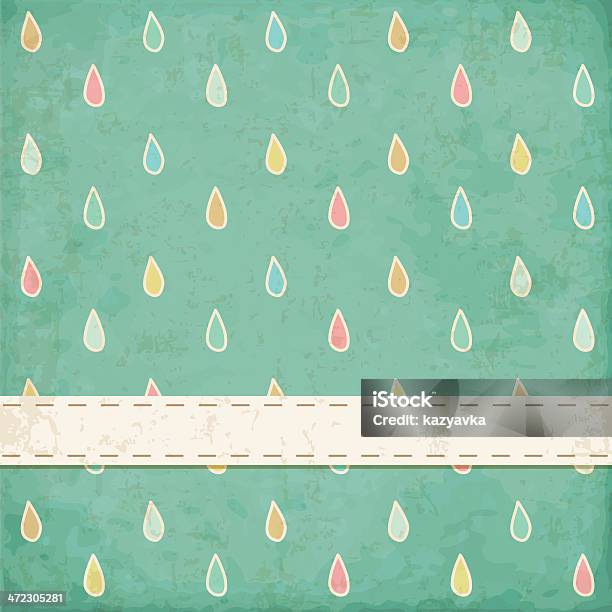 Ilustración de Fondo Vintage Polka Dot Raindrops y más Vectores Libres de Derechos de Abstracto - Abstracto, Anticuado, Arte