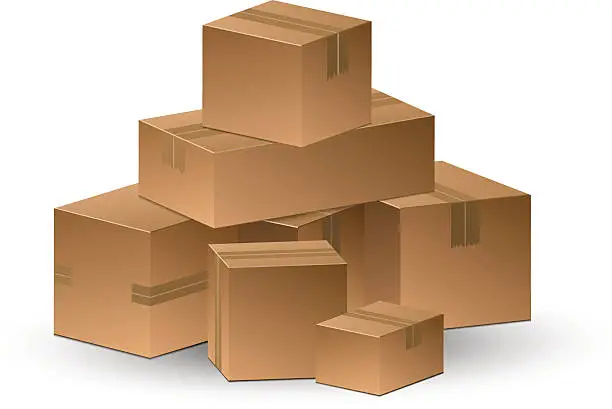 Vector illustration of Cardboard boxes