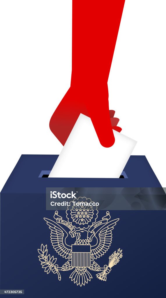 American votação Urna Eleitoral com Mão Humana - Royalty-free As Américas arte vetorial