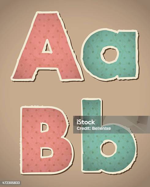 Retro Papier Alphabet Stock Vektor Art und mehr Bilder von Abstrakt - Abstrakt, Alphabet, Alt