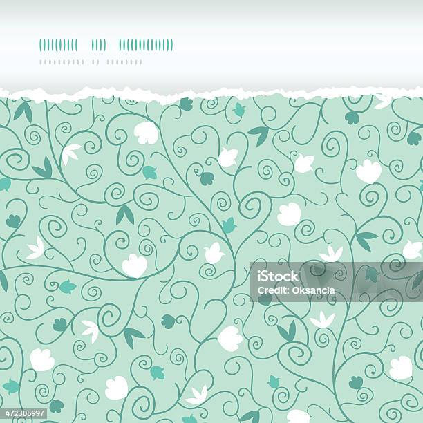 Bocciolo Di Rami Orizzontale Strappato Seamless Pattern Di Sfondo - Immagini vettoriali stock e altre immagini di Albero