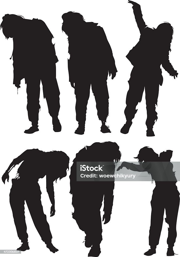 Femme zombie illustration - clipart vectoriel de Silhouette - Contre-jour libre de droits