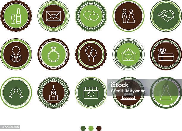 Wedding Simple Icons Stock Illustration - Download Image Now - Adult, Cake, Champagne