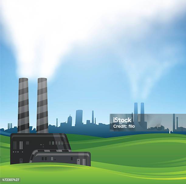 Poluição Do Ar - Arte vetorial de stock e mais imagens de Gás com efeito de estufa - Gás com efeito de estufa, Carvão, Gases