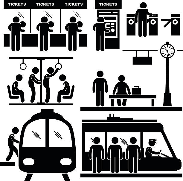 illustrations, cliparts, dessins animés et icônes de train de banlieue station métro pictogram - gare paris