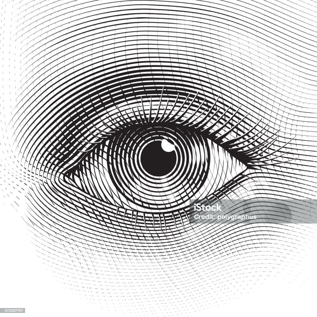 Vector eye Vector human eye in engraved style. Illustration stock vector