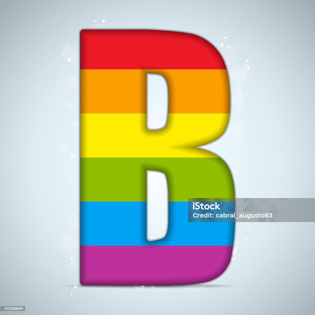 Gay Гордость стекла алфавит с Радужный флаг - Векторная графика Алфавит роялти-фри