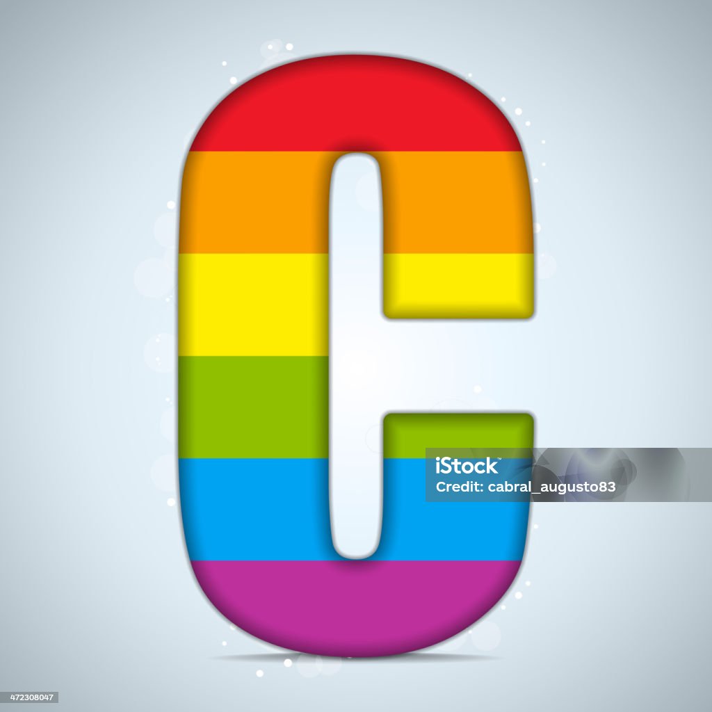 Gay Pride Glas Alphabet mit Regenbogen Flagge - Lizenzfrei Abzeichen Vektorgrafik