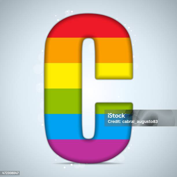Gay Pride Glas Alphabet Mit Regenbogen Flagge Stock Vektor Art und mehr Bilder von Abzeichen - Abzeichen, Alphabet, Buchstabe C