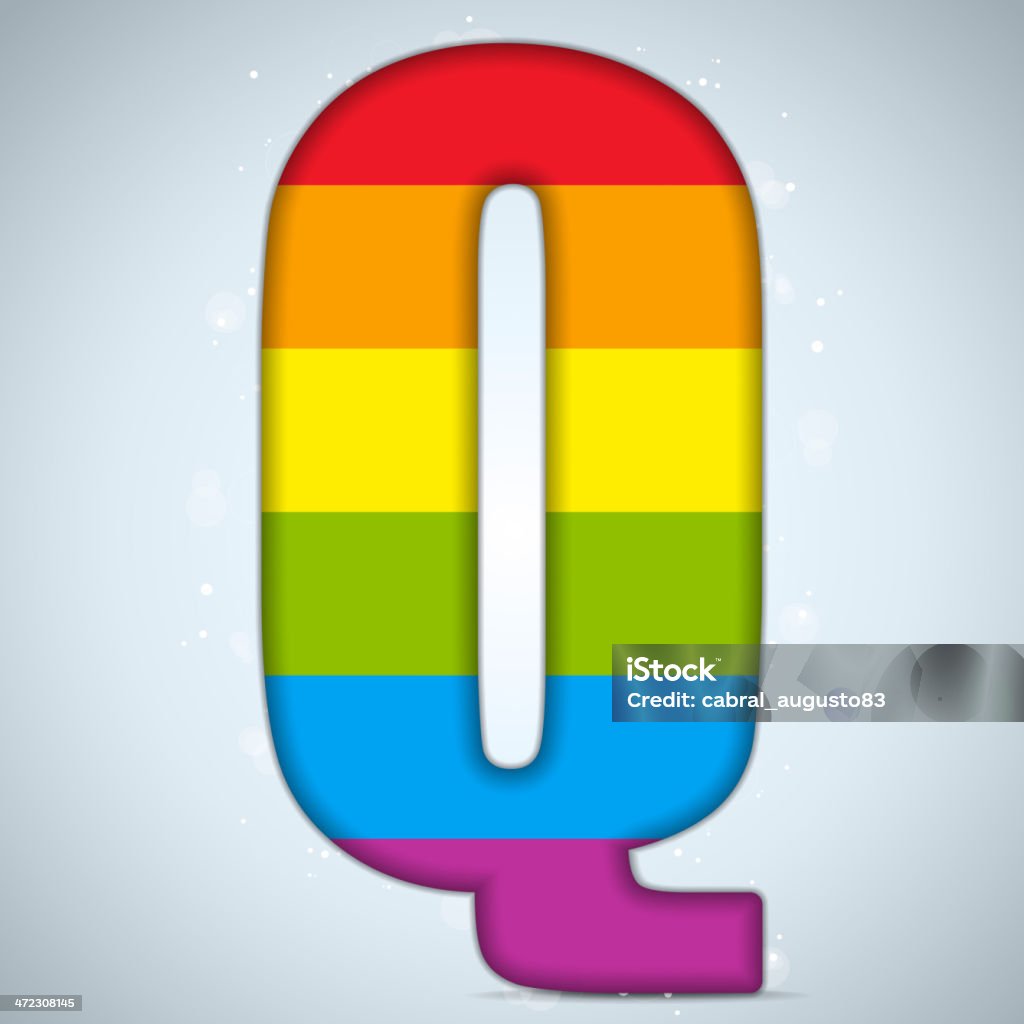 Gay Pride Glass Alphabet with Rainbow Flag Vector - Gay Rainbow Flag Pride Alphabet stock vector