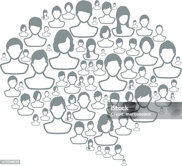 Ludzie Dymek - Stockowe grafiki wektorowe i więcej obrazów Grupa ludzi - Grupa ludzi, Komunikacja, Ciało ludzkie