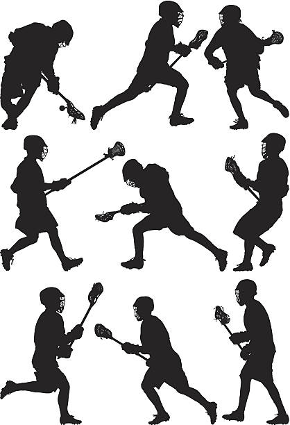 Lacrosse players in action Lacrosse players in actionhttp://www.twodozendesign.info/i/1.png elbow pad stock illustrations