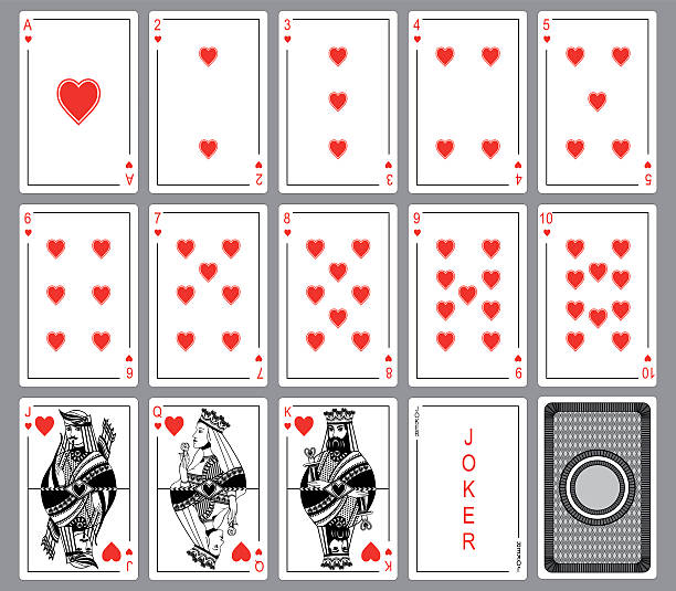 die spielkarten von herzen. - cards rear view vector pattern stock-grafiken, -clipart, -cartoons und -symbole