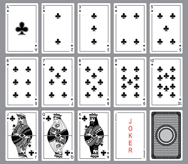 Set Playing cards of clubs. Set Playing cards of clubs. clubs playing card illustrations stock illustrations