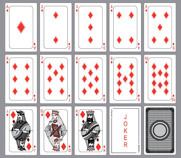 die spielkarten der diamanten. - cards rear view vector pattern stock-grafiken, -clipart, -cartoons und -symbole