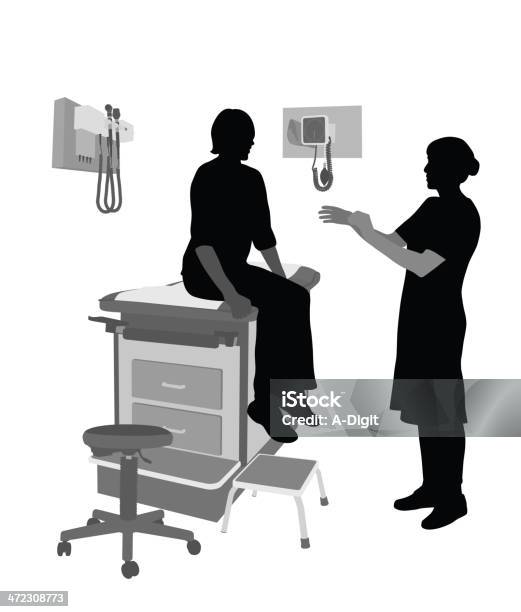 Médico - Arte vetorial de stock e mais imagens de Profissional de enfermagem - Profissional de enfermagem, Silhueta, Paciente