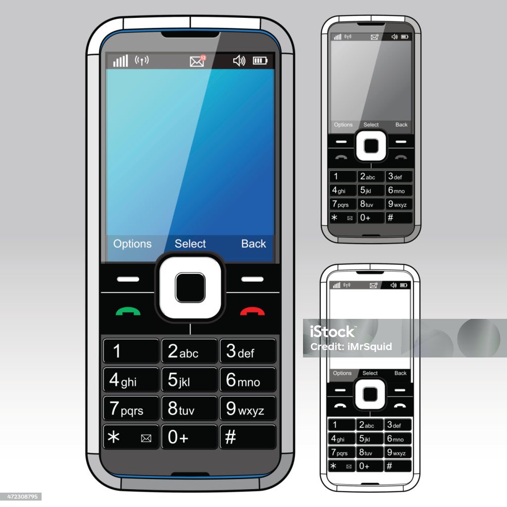 Mobile Front Types Mobile Phone Front View Stock Illustration - Download Image Now - Cloud ...