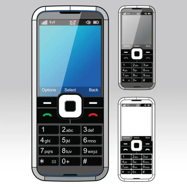 Vector illustration of Mobile Phone - Front view