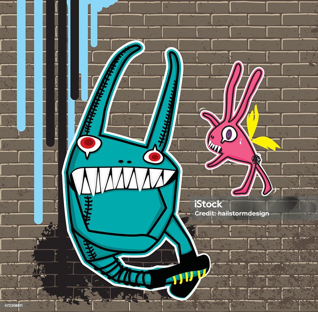 Blue Rabbit Monster Blue Monster Stock Illustration - Download Image Now - Animal Body Part ...