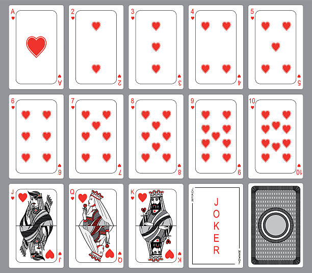ilustrações de stock, clip art, desenhos animados e ícones de cartas de jogar fato de corações - cards rear view pattern design