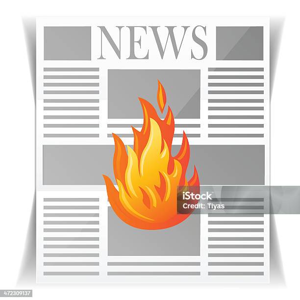 Burning Excelentes Notícias - Arte vetorial de stock e mais imagens de Calor - Calor, Chama, Comunicação