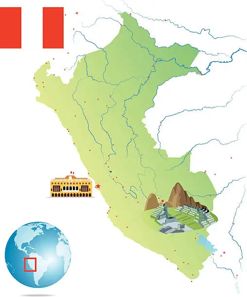 Vector illustration of PERU MAP