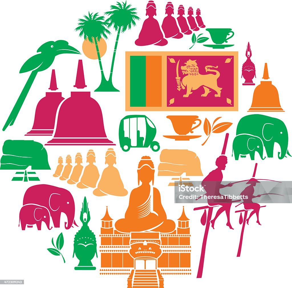 Sri Lanka Ensemble d'icônes - clipart vectoriel de Sri Lanka libre de droits