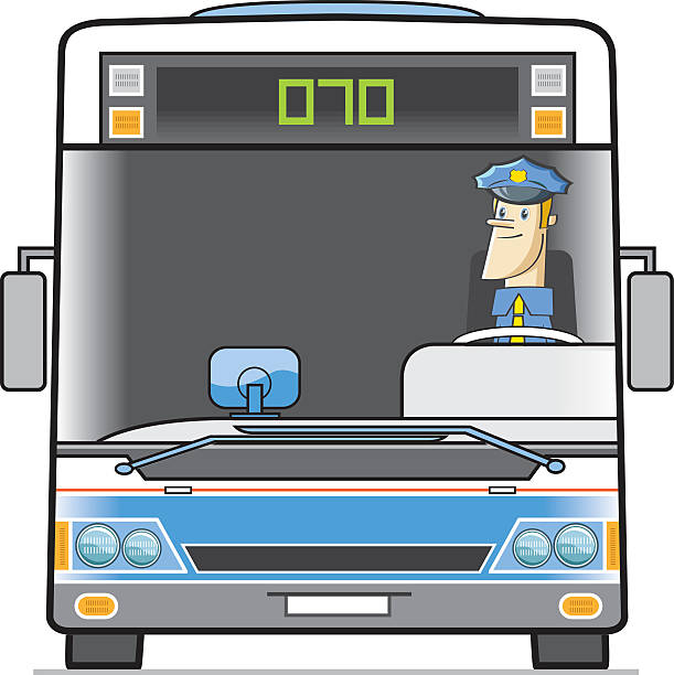 기다리는 출발 시간 2 - driver bus public transportation reflection stock illustrations