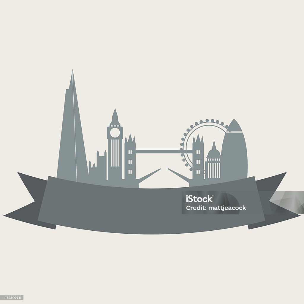 Panorama de la ciudad de London con banner - arte vectorial de Aire libre libre de derechos