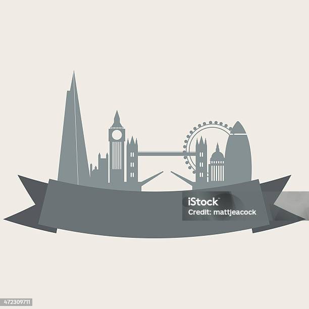 London City Skyline Com Banner - Arte vetorial de stock e mais imagens de Ao Ar Livre - Ao Ar Livre, Arquitetura, Arranha-céu