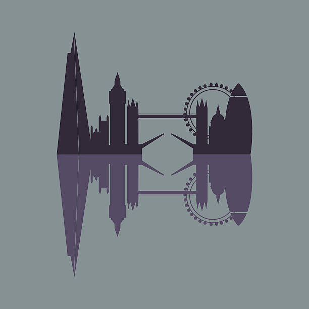 skyline von london - london england urban scene 30 st mary axe city stock-grafiken, -clipart, -cartoons und -symbole