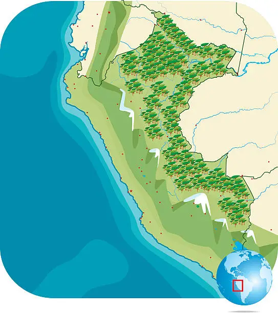 Vector illustration of Peru Map