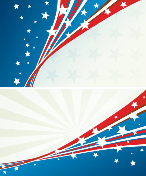 istock Abstract banner with patriotic colors and stars 472309861