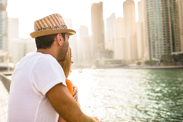 istock togetherness couple in vacations on Dubai Marina - UAE 472310150