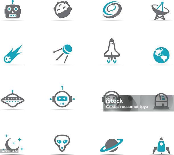 Icon Set Space Stock Illustration - Download Image Now - Icon Symbol, Astronaut, Robot