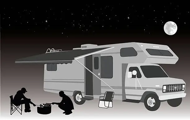 Vector illustration of Camping Night