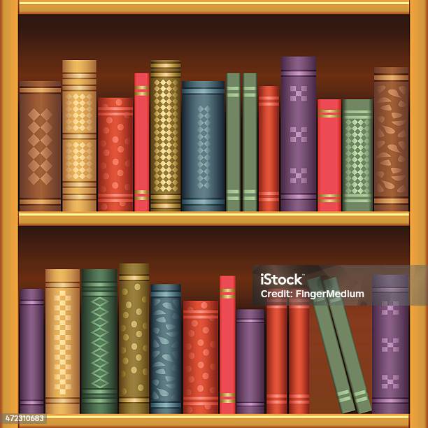 Bücherregal Stock Vektor Art und mehr Bilder von Regal - Regal, Buch, Buchrücken