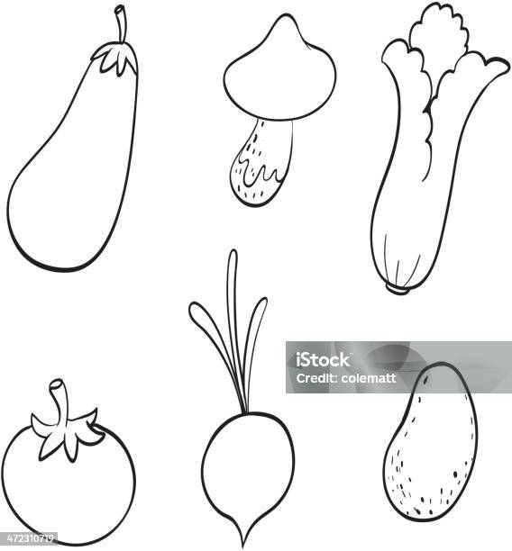 Vetores de Vários Legumes e mais imagens de Agricultura - Agricultura, Alface, Arte Linear