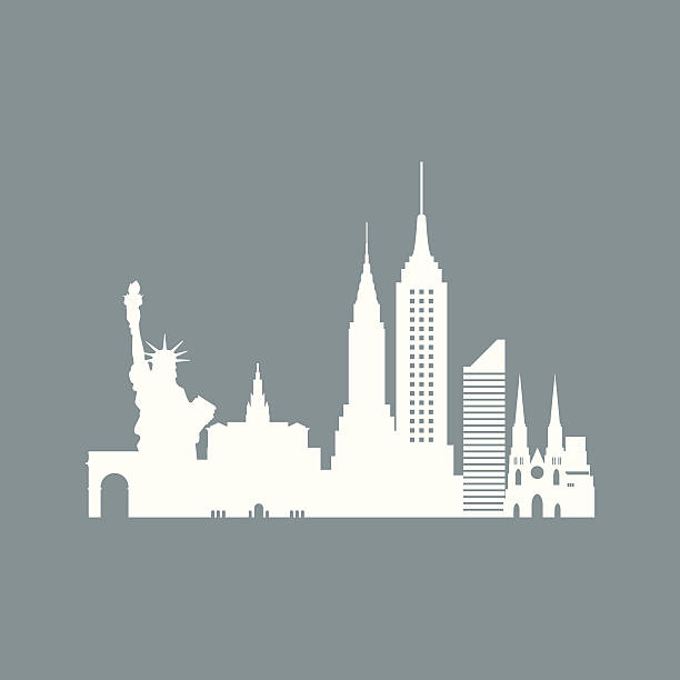 new york skyline - empire state building stock illustrations