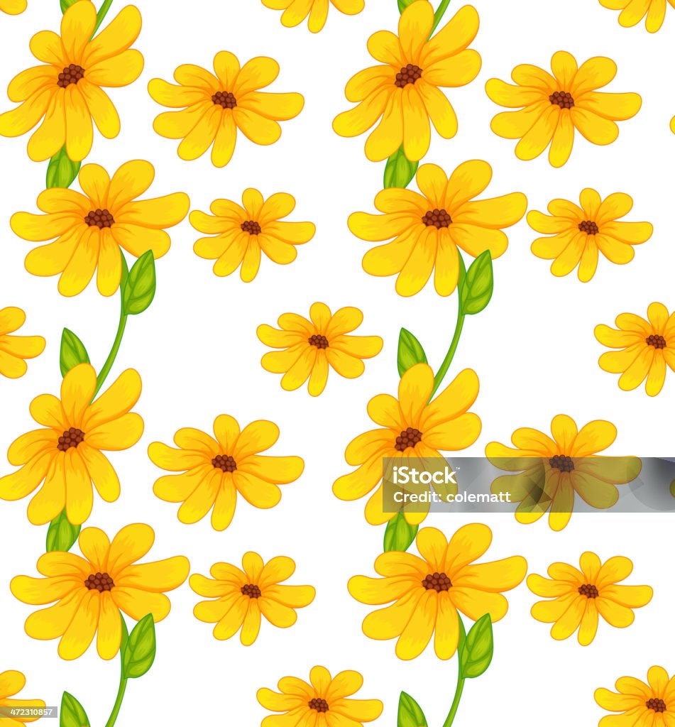 Amarillo flores - arte vectorial de Amarillo - Color libre de derechos