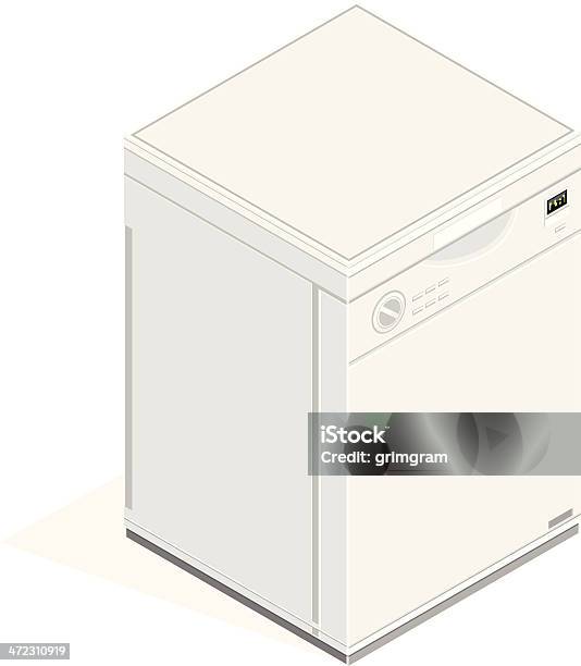 Isometrica Lavastoviglie Appliance - Immagini vettoriali stock e altre immagini di Lavatrice - Lavatrice, Assonometria, Bianco