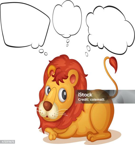 Jeune Lion Avec Des Légendes Vides Vecteurs libres de droits et plus d'images vectorielles de Bouche des animaux - Bouche des animaux, Bulle de dialogue, Communication